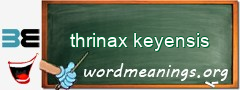 WordMeaning blackboard for thrinax keyensis